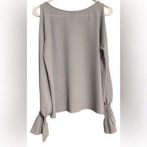 Vince Camuto Purple Textured Cold-Shoulder Bell-Sleeve Top XS